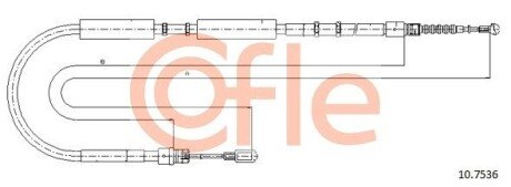 Трос ручного гальма зад. П Audi A4 2001- cofle 10.7536 на Ауди А4 б6