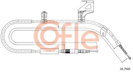 Трос ручного гальма зад. П Audi A6 97-05 cofle 10.7585
