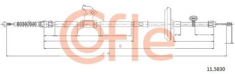 Трос ручного гальма зад. П OPEL ASTRA J 09- cofle 115830