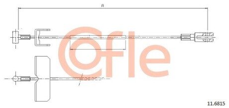 Трос ручного тормоза средний Trafic 11- (1245) cofle 11.6815