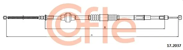Трос ручного тормоза зад. Mitsubishi Lancer 03-08 Л. (1535/1318) Cofle 172037 (фото 1)