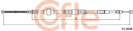Трос ручного тормоза зад. Mitsubishi Lancer 03-08 Пр. (1525/1308) cofle 172038