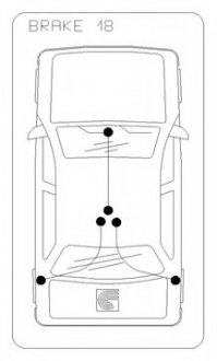 Трос ручного тормоза зад. Peugeot 5008 09- Пр. (970/784) (эл.) cofle 10.6232