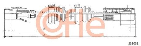 Трос спідометра cofle S31031 на Фольксваген Пассат б2