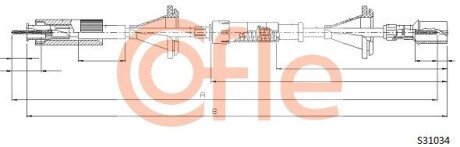 Трос спідометра cofle S31034 на Фольксваген Пассат б3