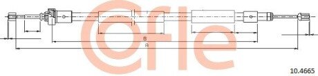 Трос стояночного гальма cofle 10.4665 на Ситроен Ксара пикассо