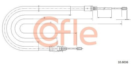 Трос стояночного гальма cofle 10.6036 на Пежо 207