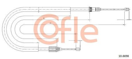 Трос стояночного гальма cofle 10.6698 на Рено Сценик 1