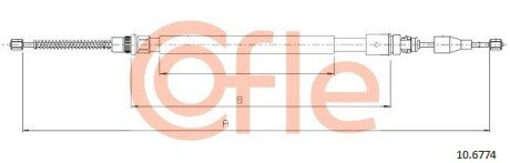 Трос стояночного гальма cofle 10.6774 на Рено Лагуна 1