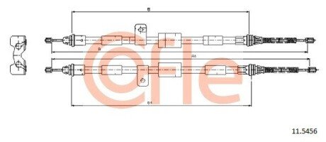 Трос стояночного гальма cofle 11.5456 на Форд Fiesta