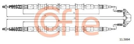 Трос стояночного гальма cofle 11.5864