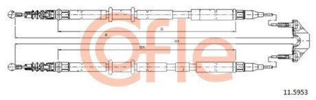 Трос стояночного гальма cofle 11.5953 на Опель Астра h