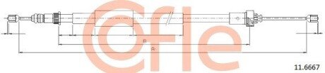 Трос стояночного гальма cofle 116667 на Рено Клио 3