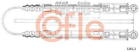 Трос стояночного гальма cofle 1261.1 на Фиат Уно