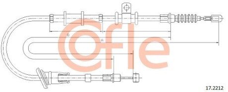 Трос стояночного гальма cofle 17.2212