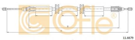 Трос стояночного гальма Renault Kangoo 4x4 97- L/R cofle 11.6679