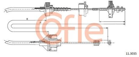 Трос зчеплення cofle 11.3035 на Пежо 306