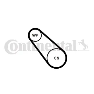 Комплект ремня грм + помпа continental 3PK725ELASTWP1
