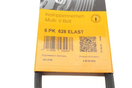 Привідний ремінь генератора continental 5PK628ELAST
