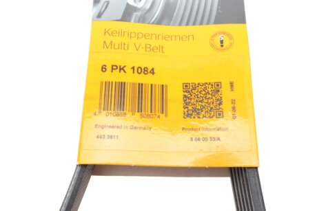 Привідний ремінь генератора continental 6PK1084