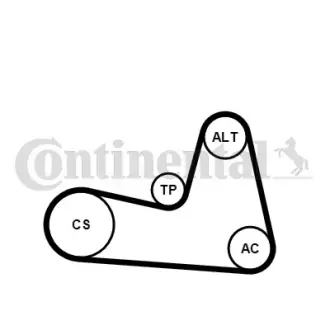 Комплект (ремінь+ролики) continental 6PK1200K2 Рено Гранд Сценик