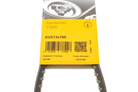 Приводной ремень генератора continental AVX13X785