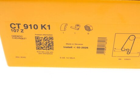 Комплект ГРМ (ремінь + ролик) continental CT910K1