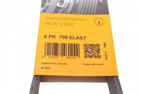 Доріжковий пас continental 6PK799ELAST