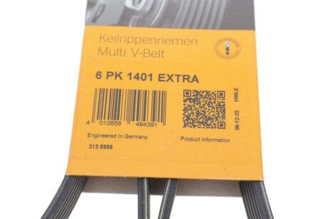 Привідний ремінь генератора continental 6PK1401EXTRA