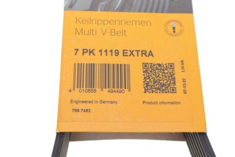 Приводной ремень генератора continental 7PK1119EXTRA