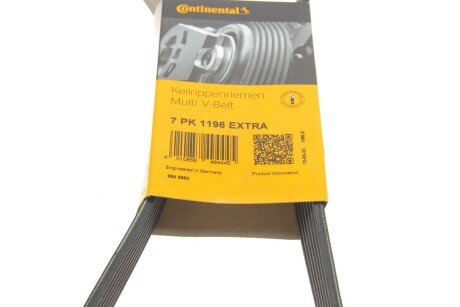 Приводной ремень генератора continental 7PK1196EXTRA