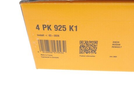 Комплект (ремінь+ролики) continental 4PK925K1