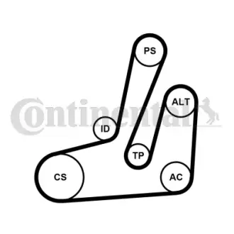 Комплект (ремінь+ролики) Continental 6PK1390K1