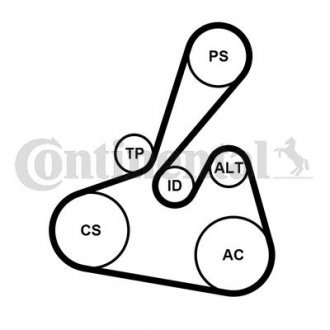 Комплект (ремінь+ролики) continental 6PK1502 EXTRA K1