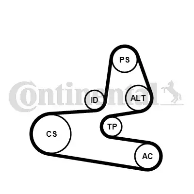 Комплект (ремінь+ролики) continental 6PK1564K1
