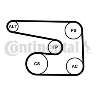 Комплект (ремінь+ролики) continental 6PK1873 K5