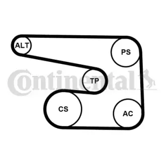 Комплект (ремінь+ролики) continental 6PK1873 K5