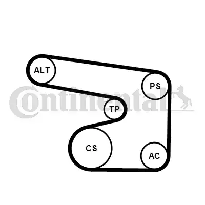 Комплект (ремінь+ролики) continental 6PK1900 K1