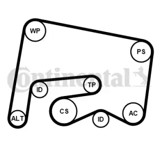 Комплект (ремінь+ролики) Continental 6PK2155 K1