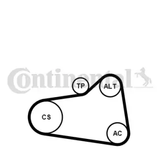 Комплект (ремінь+ролики) continental 6PK905EXTRAK1 Ситроен С3 пикассо