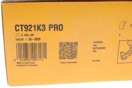 Комплект ремня грм continental CT921K3PRO