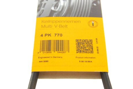 Привідний ремінь генератора continental 4PK770