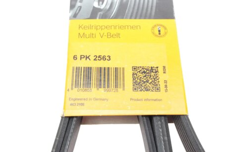 Привідний ремінь генератора continental 6PK2563