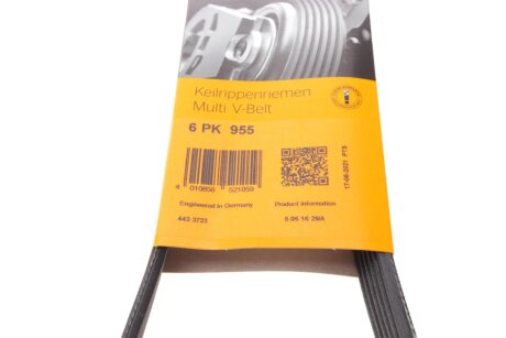 Привідний ремінь генератора continental 6PK955