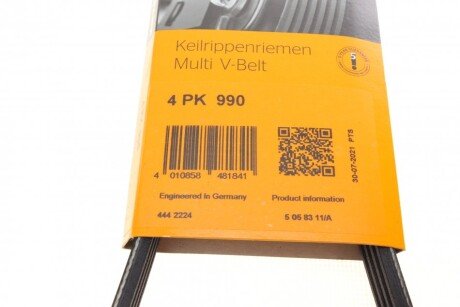 Приводной ремень генератора continental 4PK990