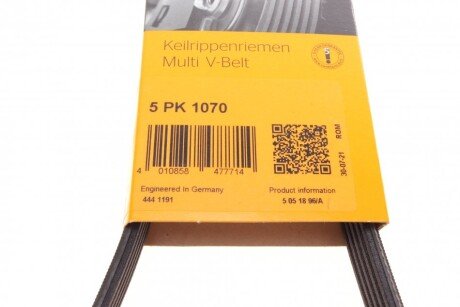 Привідний ремінь генератора continental 5PK1070