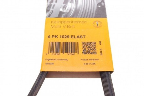 Приводной ремень генератора continental 6PK1029ELAST