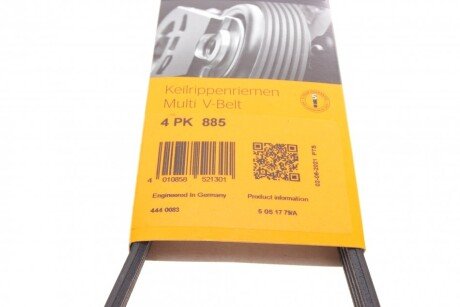 Привідний ремінь генератора continental 4PK885