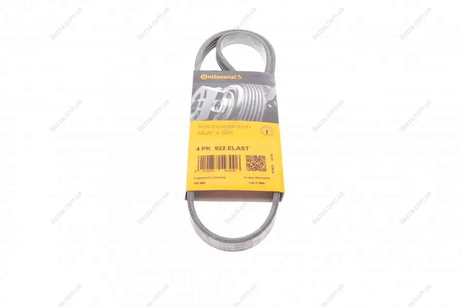 Ремень поликлиновой (Пр-во ContiTech) continental 4 PK 922 ELAST