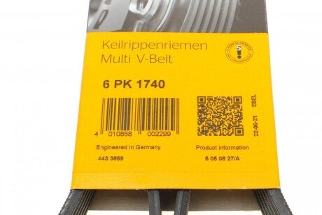 Приводной ремень генератора continental 6PK1740